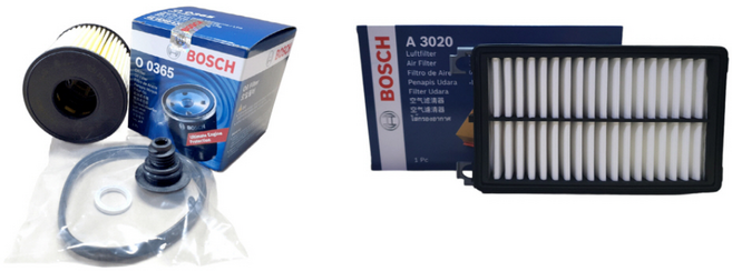 보쉬 엔진오일교환 필터 셋트 쏘나타 DN8 2.0 LPI 오일필터+에어필터 O0365+A3020, O0365,A3020, 1세트