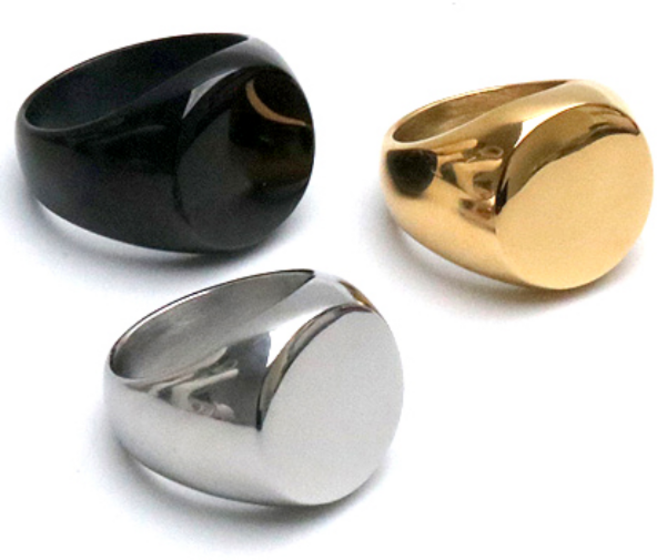 R0527w써지컬 원형 볼드 왕반지 써클 스템프 빅사이즈 남자반지