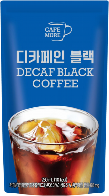 카페모어 디카페인 아메리카노 블랙 파우치 음료, 10개, 230ml