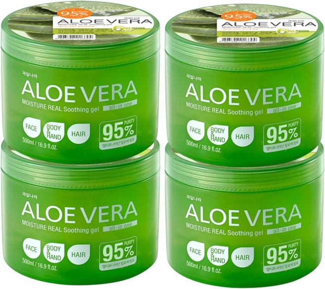 과일나라 알로에베라 수딩젤, 500g, 4개