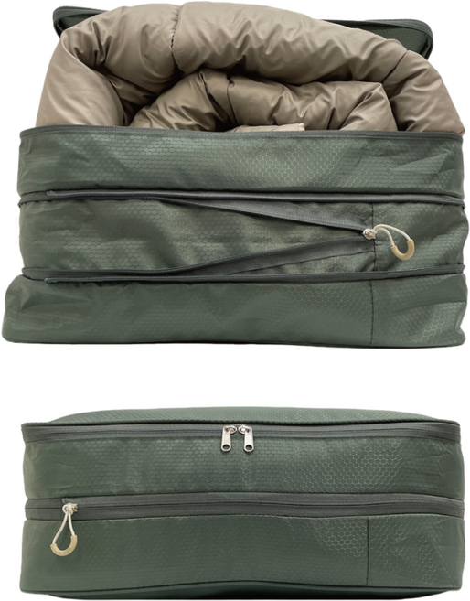 코지앤코 이불 압축 파우치 압축팩 정리함 캠핑이불가방 2.0, 올리브그린, 2개