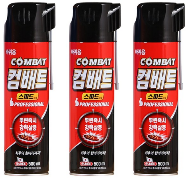 컴배트 스피드 에어졸 500ml 3개 + 바퀴트랩 1장 바퀴벌레 살충제, 1세트