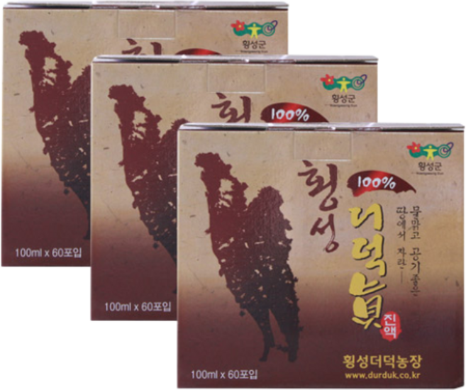 횡성더덕농장 더덕 즙 100% 180포, 3박스, 90ml