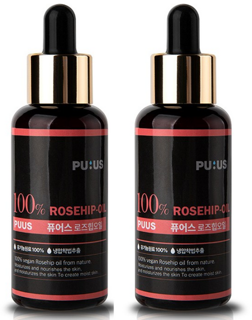 퓨어스 비건 오가닉 로즈힙 베이스 오일 50ml, 2개