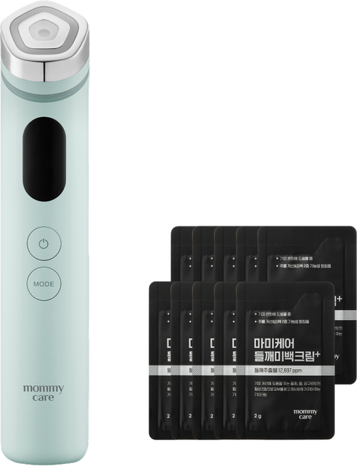 마미케어 펜타프라임 청담샵 물광 모공 탄력 EMS 올인원 마사지기 + 기미 미백크림 세트, PT-0425