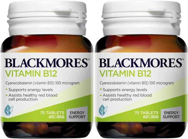 블랙모어스 비타민 B12(시아노코발라민) 100mcg 75정 2개 - 쿠팡