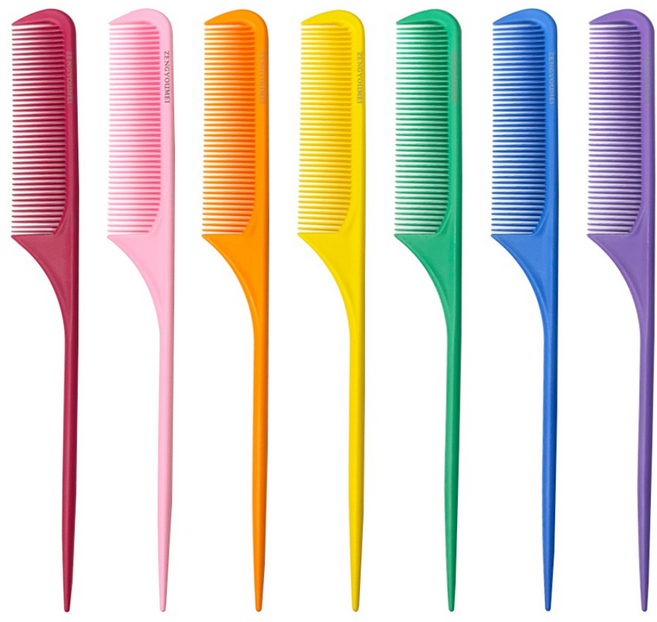 루시피 레인보우 컬러 꼬리빗 세트 7개입