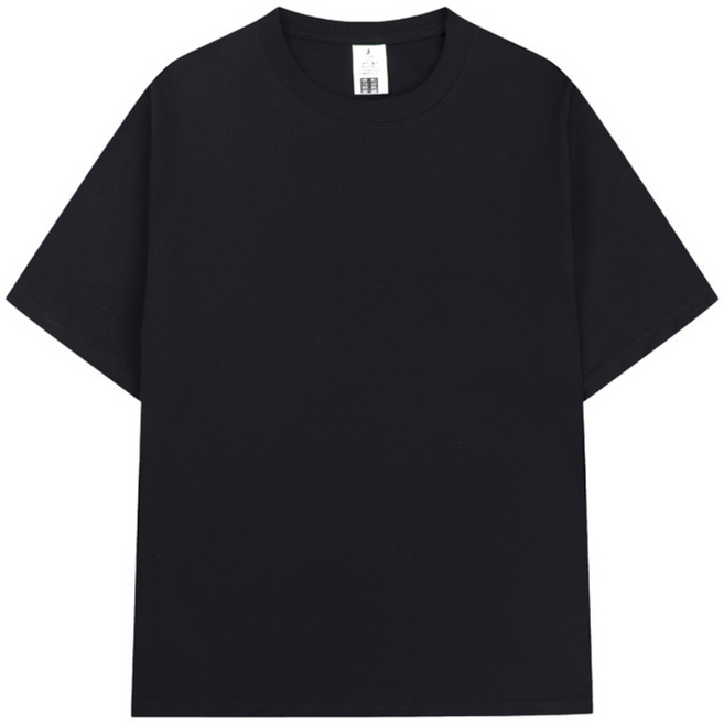 도톰한 비침없는 고밀도 봄가을용 남녀공용 반팔 무지 순면 티셔츠