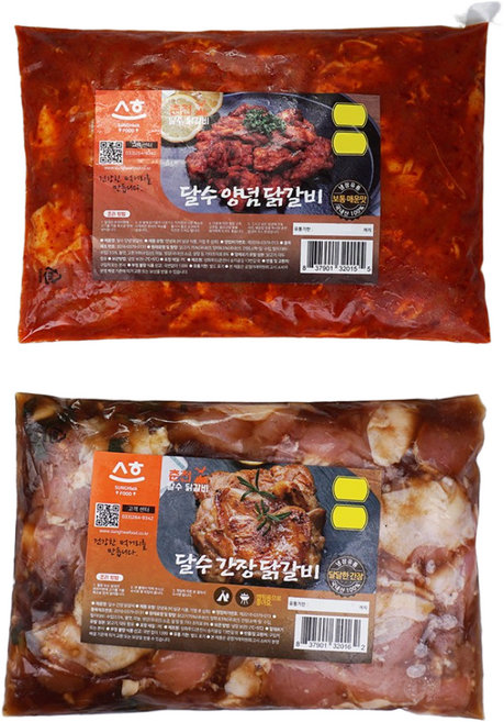 춘천 달수닭갈비 한입 양념닭갈비 500g 간장닭갈비 500g 총1kg 냉장 닭갈비 택배 세트, 2개
