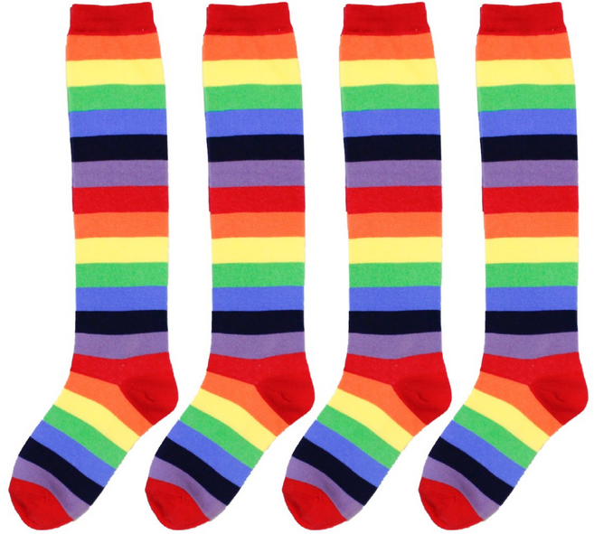 무지앤골지 [초특가!] 국산 여성용 레인보우 니삭스 4족세트