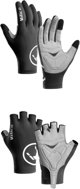 댄트클럽 UF 충격흡수 자전거 장갑 반장갑+긴장갑 1세트, 2개, 라이딩블랙