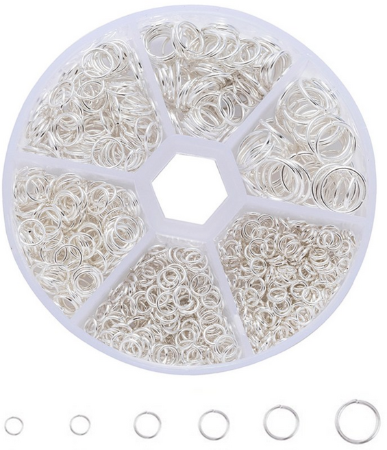 O 오링 세트 키링 부자재, 1개, 화이트실버