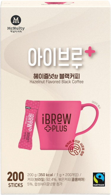 맥널티 아이브루 플러스 블랙커피, 1개, 200개입, 1g