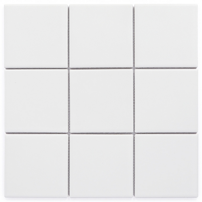 자기질모자이크타일 화이트 무광 100mm(박스), 18개