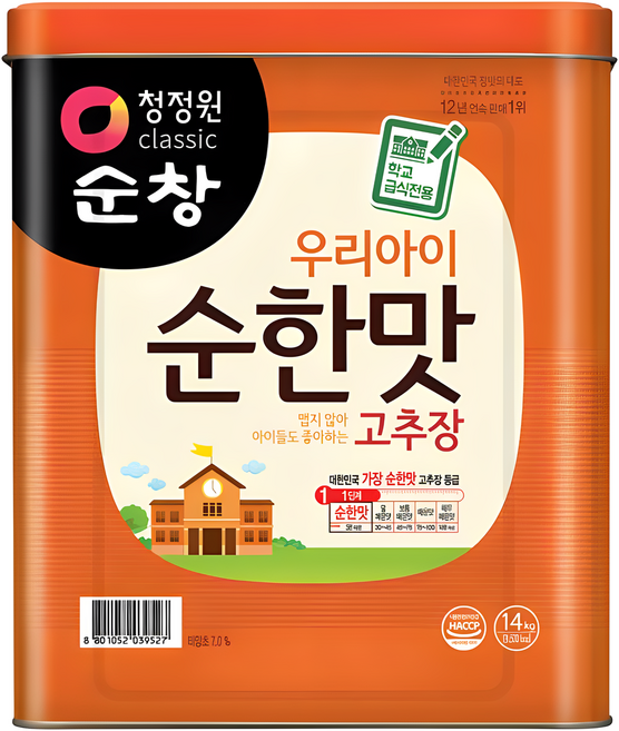 청정원 순창 우리아이 안매운 순한맛 고추장, 1개, 14kg