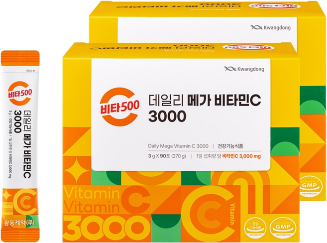 광동 비타500 데일리 메가 비타민C 3000 고함량 비타민c, 2개, 270g