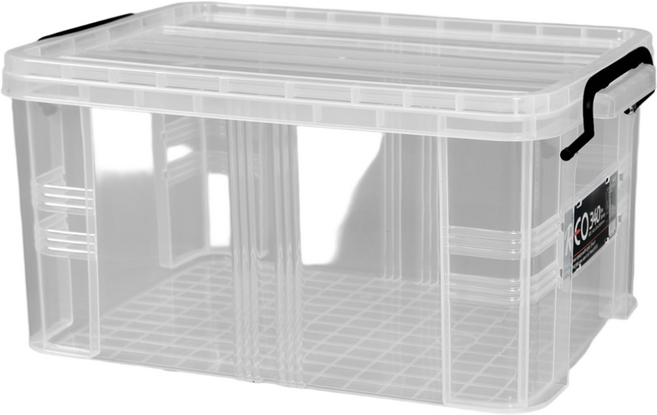 지오리빙 레오박스 다용도정리함 리빙박스 수납 공간 정리함, 투명, 4개