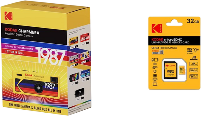 코닥 차메라 CHARMERA 디지털 카메라 레트로 키링 블라인드박스, 블라인드박스 코닥 차메라+32G메모리카드