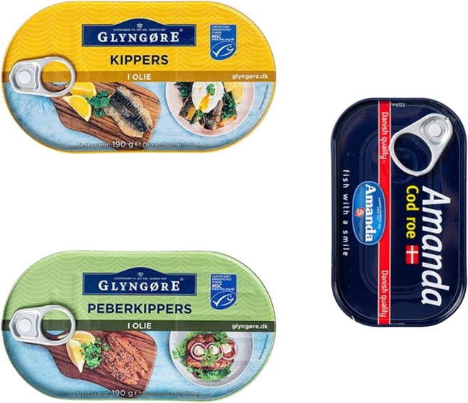 아만다 청어통조림 대구알통조림 씨푸드 덴마크 순살 대구알+청어 세트 (대구알200g+훈제청어190g+오일청어+190g) 세트, 1개, 390g