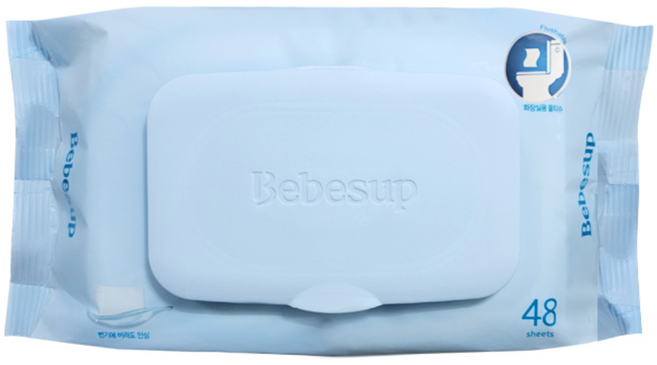 베베숲 비데티슈 화장실용 물티슈 캡형, 48매, 1개