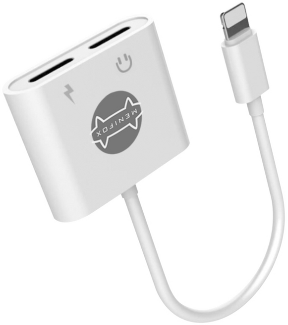 8핀 아이폰 이어폰 변환 젠더 8핀 to 8+8, 화이트, 1개, 12.5cm