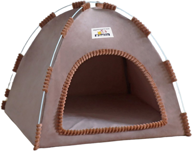 에브리샤인 프리미엄 반려동물 강아지 고양이 텐트 하우스, 브라운, 1개