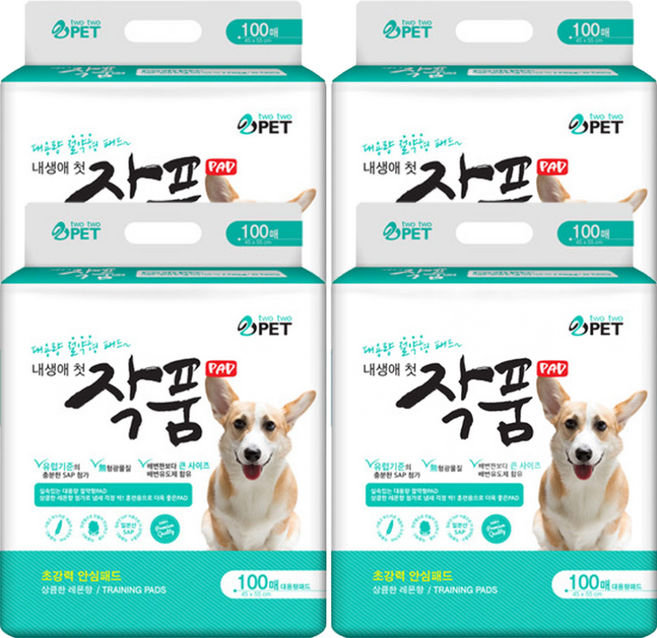 7위 - 펫친구 작품패드 가성비패드 배변패드 400매 강아지 애견패드 강아지패드, 4개, 100개입