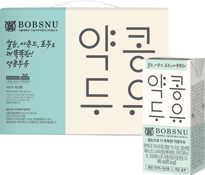 약콩두유 서울대밥스누 쌀눈으로 더 똑똑한, 190ml, 24개