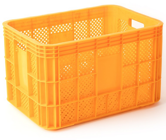 바른생활 농산물 사각상자 과일상자 플라스틱운반상자, 6개, 노랑