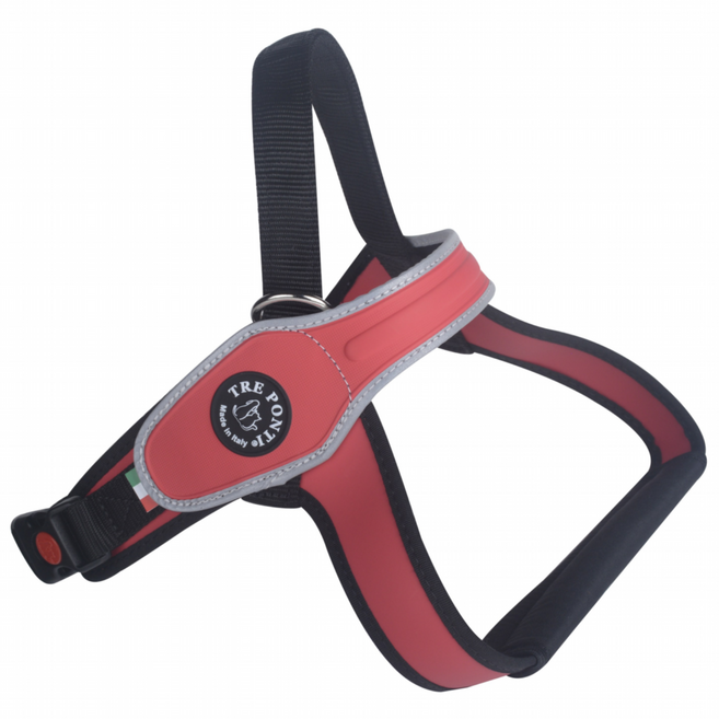 썬더펫 트레폰티 프리모 강아지 하네스 가슴줄 이탈리아 수제 명품, 1개, 레드