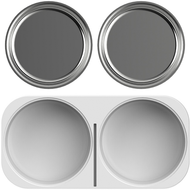 헤이홈 스마트 펫 급식기 2구 스테인리스 밥그릇 애견 식기, 1개