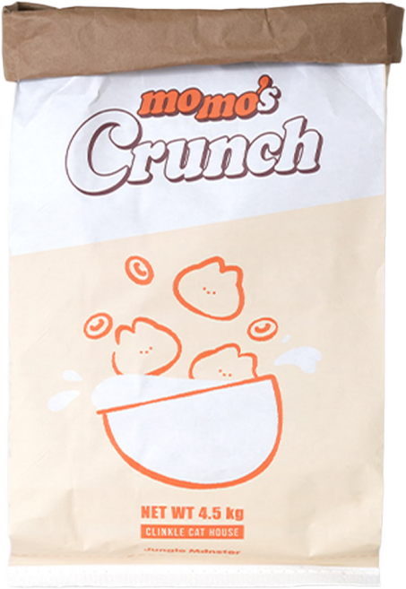 정글몬스터 고양이 모모의 크런치백 바스락 숨숨집, 아이보리, 1개