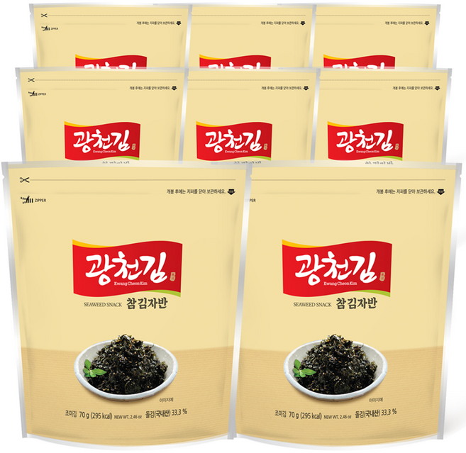 광천김 참 김자반, 70g, 8개