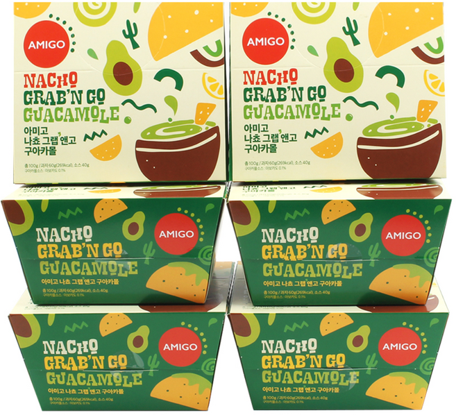 아미고나쵸 나쵸 그랩앤고 구아카몰, 100g, 6개