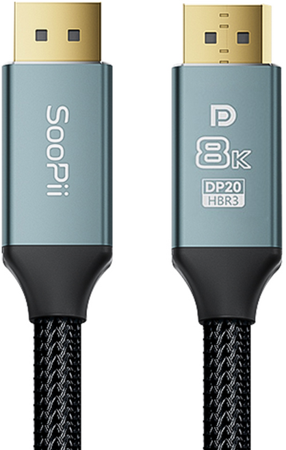 Soopii VESA인증 8K DP to DP 케이블 DP20, 1m, 1m