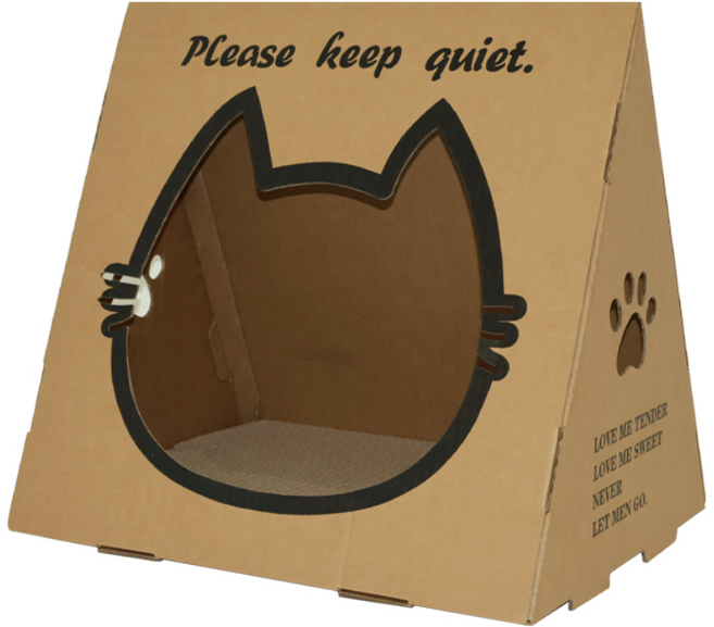 고양이 스크래쳐 접이식 오픈 텐트 사계절 고양이집, 1개, 혼색