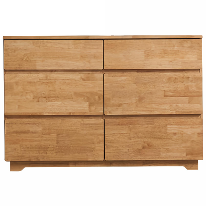 하프탑 고무나무 원목 3단 1200 낮은 서랍장, 고무나무 색상, 6개