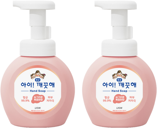 아이깨끗해 핸드워시 모이스처 복숭아, 250ml, 2개