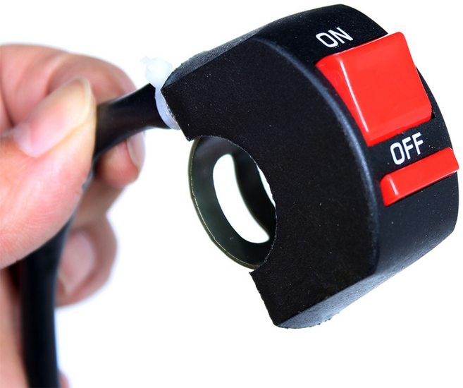 오토바이 ON/OFF 스위치 푸쉬 바이크 핸들스위치 똑딱이, 2배선, 1개