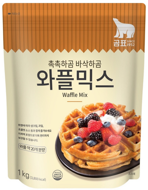 (한박스)곰표 와플믹스1kg X 10봉, 1kg, 10개