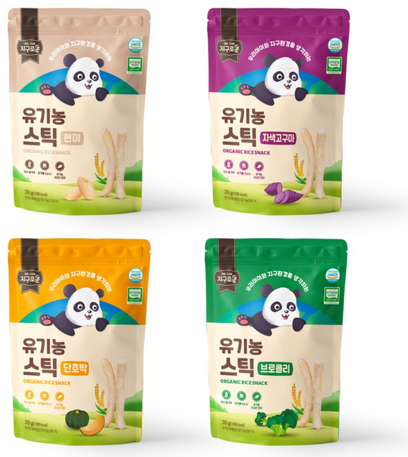 지구로운 유기농아기과자 스틱 4종세트, 지구로운 유기농 스틱 4종 세트, 120g, 3세트