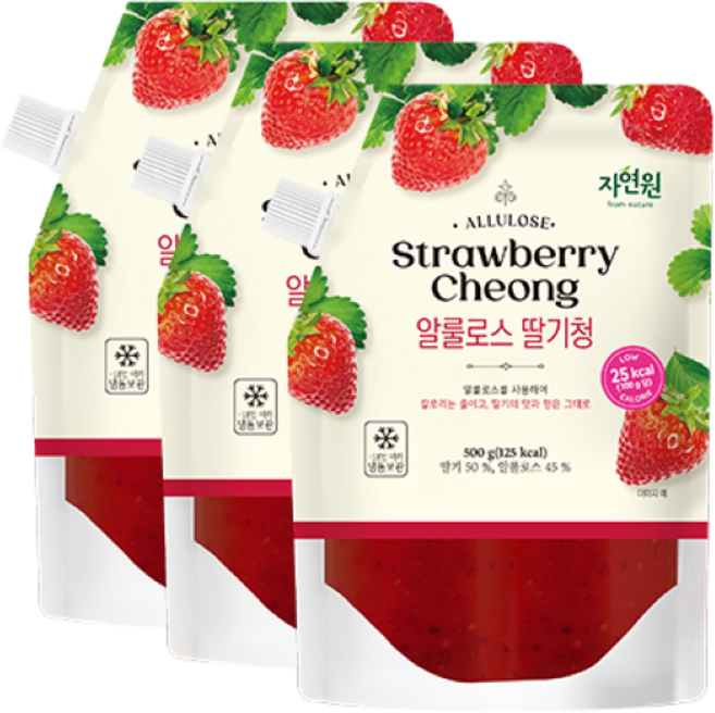 [자연원] 알룰로스 딸기청, 3개, 500g