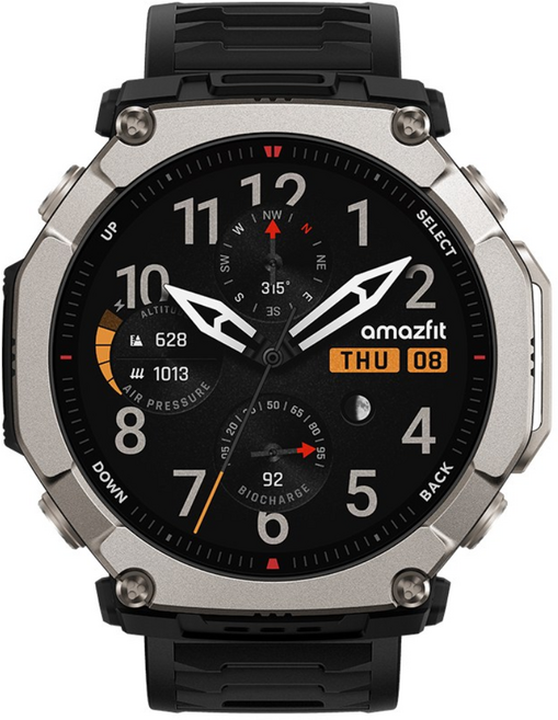 어메이즈핏 스마트워치 T-REX Ultra 2, GPS + 블루투스, 5.1cm, 블랙