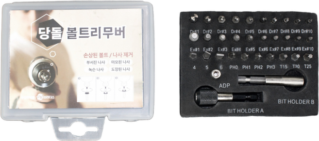 당돌 마모 나사 볼트 제거 22개 세트, 1개