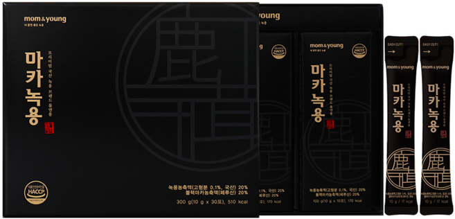 [몸엔용] 블랙마카와 녹용을 넣은 마카녹용 10g x 30포, 30개