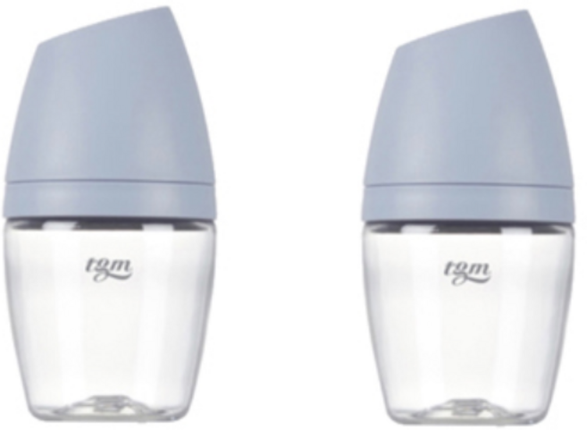 티지엠 트라이탄 쌀알 젖병, 코튼블루, 2개, 160ml