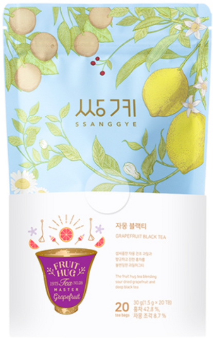 쌍계명차 프루트 허그 파우치 자몽 블랙티, 1.5g, 20개입, 1개