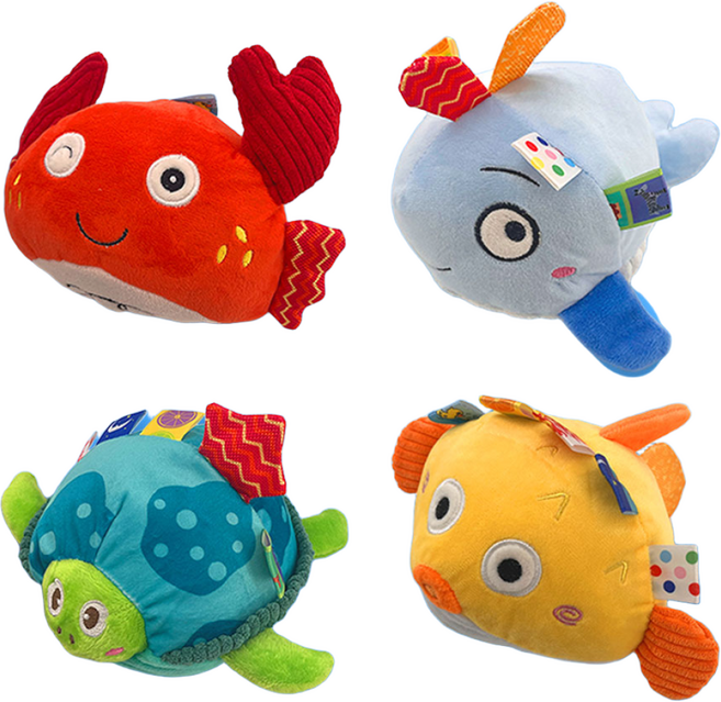 강아지 소리나는 장난감 애착인형 삑삑이 무독성 반려동물 애견용품, 1개, 꽃게