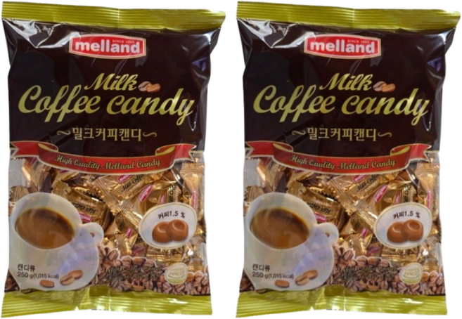 멜랜드 밀크커피 캔디 사탕, 250g, 2개