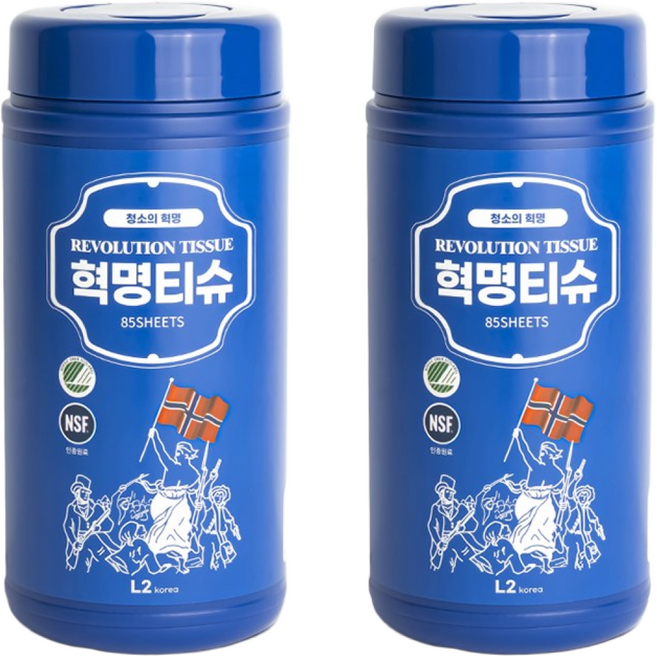 L2 혁명티슈 세정티슈 85매 2통, 2개